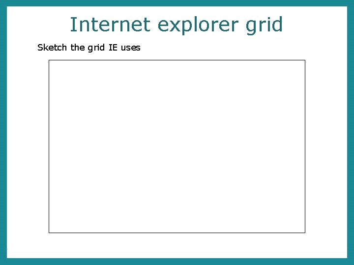 Internet explorer grid Sketch the grid IE uses 