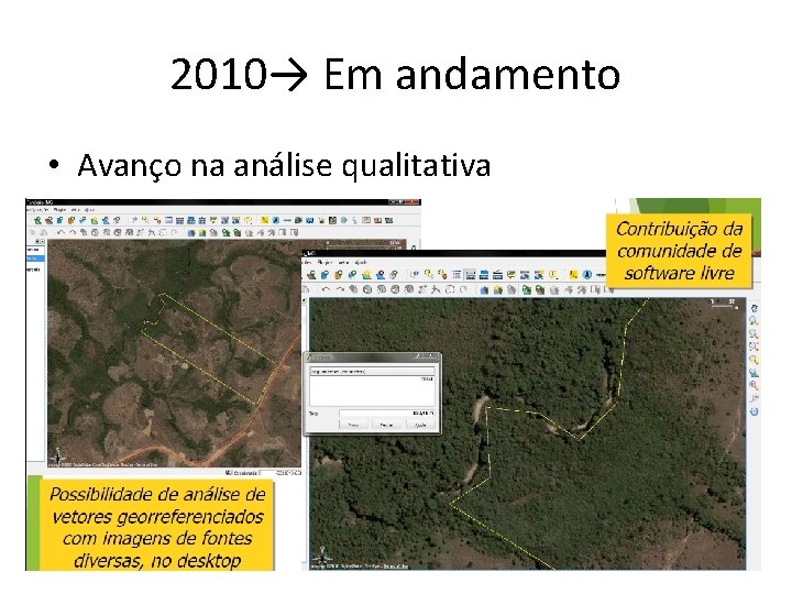 2010→ Em andamento • Avanço na análise qualitativa 