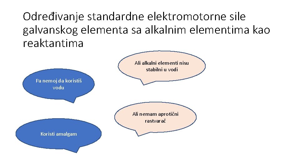 Određivanje standardne elektromotorne sile galvanskog elementa sa alkalnim elementima kao reaktantima Ali alkalni elementi