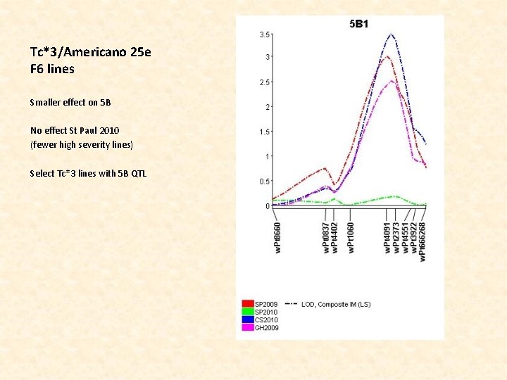 Tc*3/Americano 25 e F 6 lines Smaller effect on 5 B No effect St