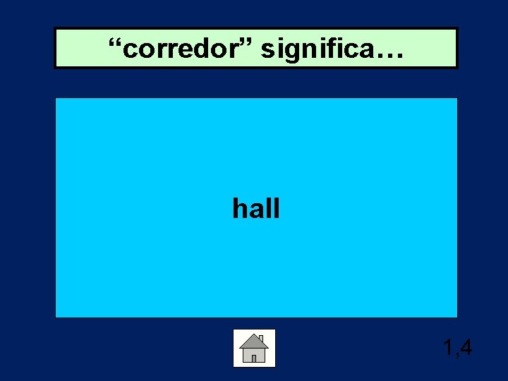 “corredor” significa… hall 1, 4 