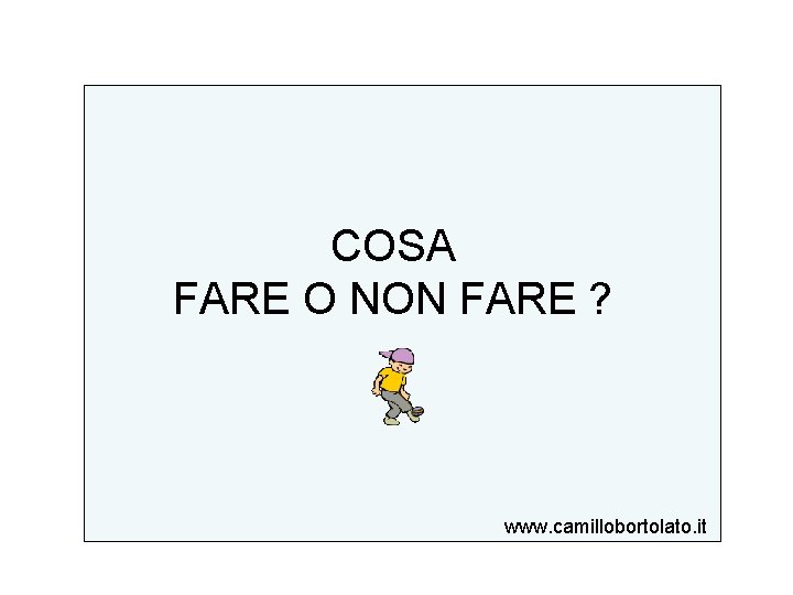 COSA FARE O NON FARE ? www. camillobortolato. it 