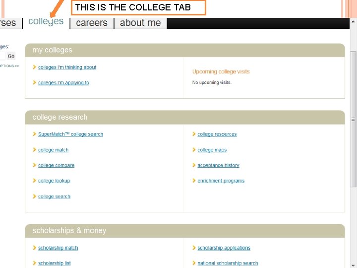 THIS IS THE COLLEGE TAB 
