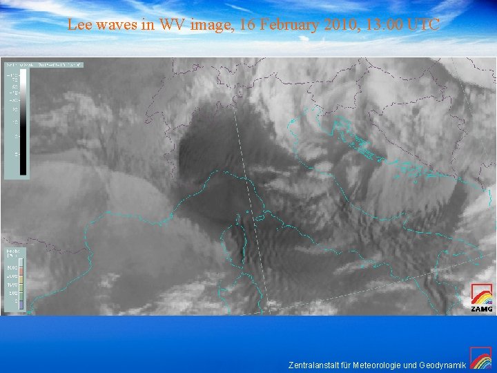 Lee waves in WV image, 16 February 2010, 13: 00 UTC (Präsentation) 25. 10.