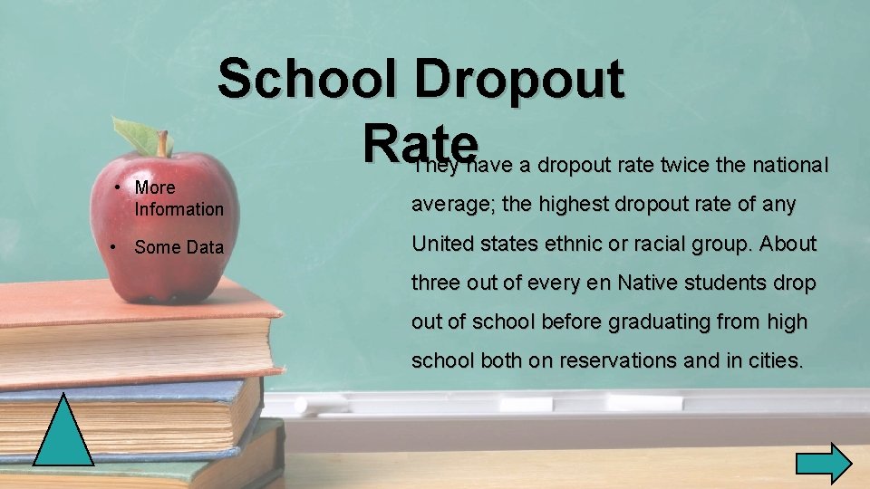 School Dropout Rate • More Information • Some Data They have a dropout rate