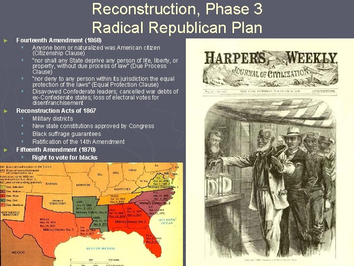 Reconstruction, Phase 3 Radical Republican Plan ► ► ► Fourteenth Amendment (1868) § Anyone