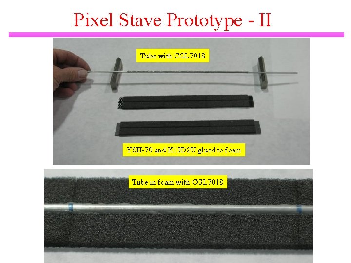 Pixel Stave Prototype - II Tube with CGL 7018 YSH-70 and K 13 D