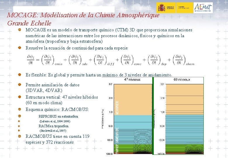 MOCAGE: Modélisation de la Chimie Atmosphérique Grande Echelle MOCAGE es un modelo de transporte