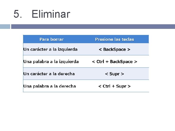 5. Eliminar 