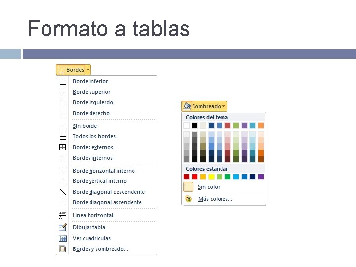 Formato a tablas 