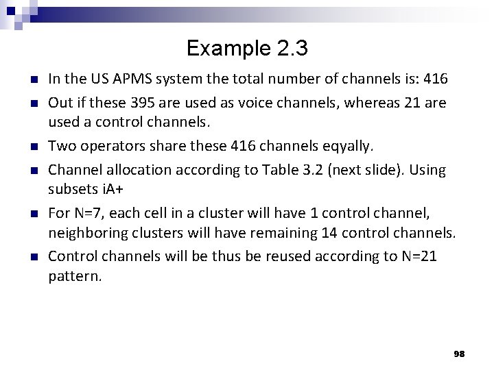 Example 2. 3 n n n In the US APMS system the total number