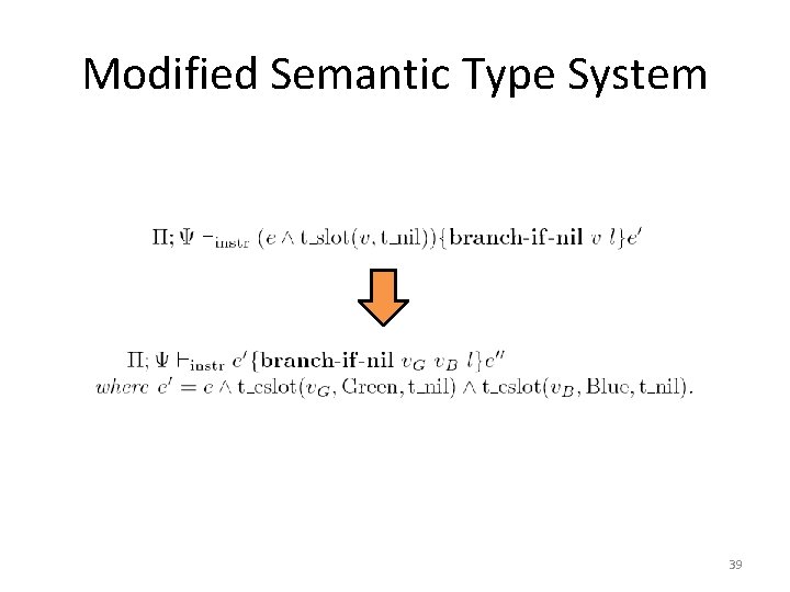 Modified Semantic Type System 39 