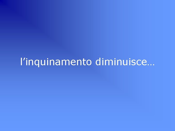 l’inquinamento diminuisce… 