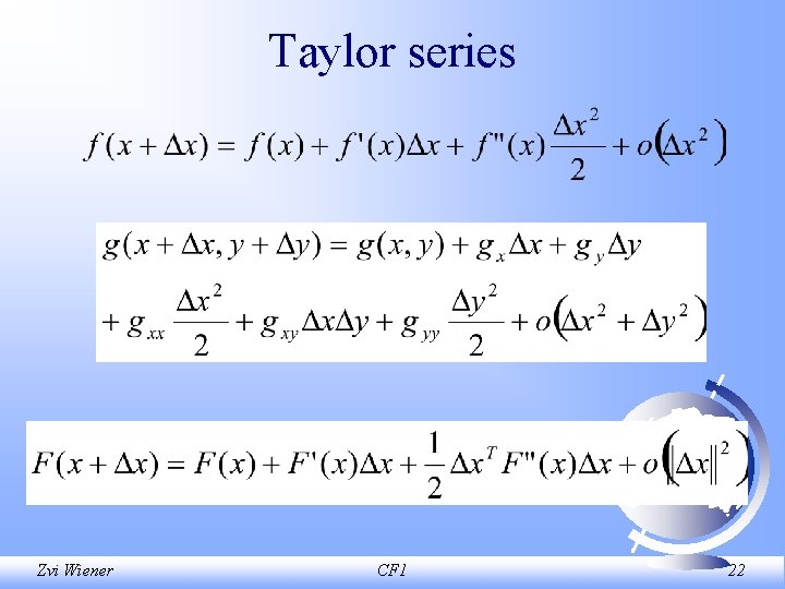 Taylor series Zvi Wiener CF 1 22 