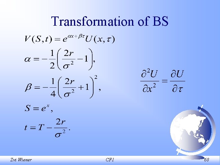 Transformation of BS Zvi Wiener CF 1 68 