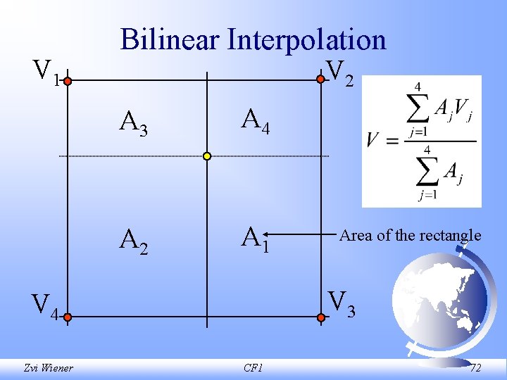 V 1 Bilinear Interpolation V 2 A 3 A 4 A 2 A 1