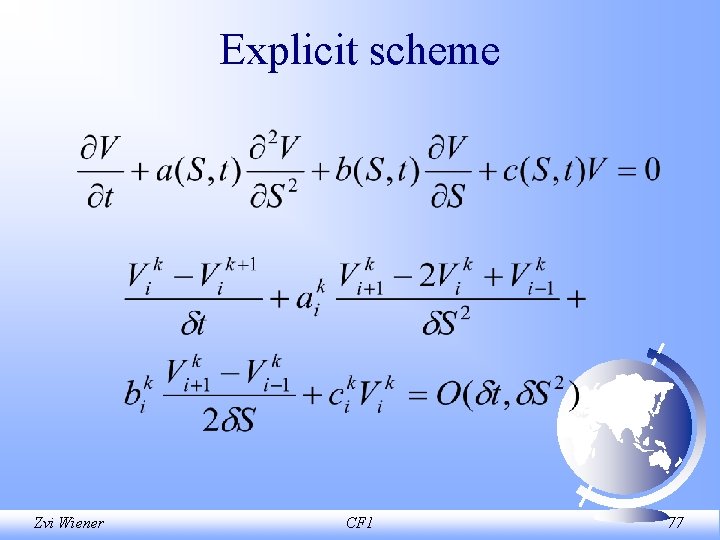 Explicit scheme Zvi Wiener CF 1 77 