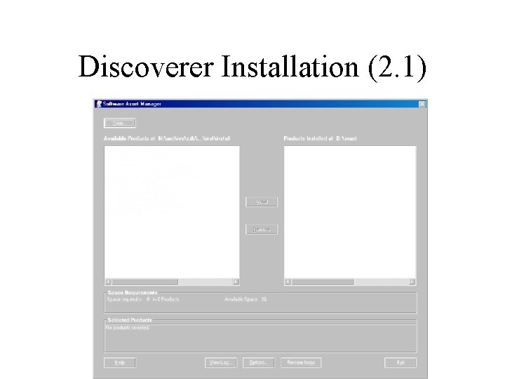 Discoverer Installation (2. 1) 