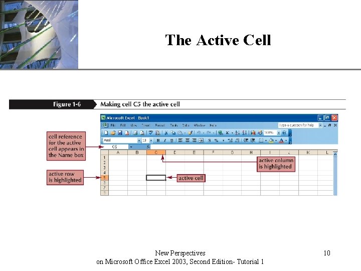 The Active Cell New Perspectives on Microsoft Office Excel 2003, Second Edition- Tutorial 1