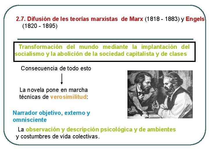 2. 7. Difusión de les teorías marxistas de Marx (1818 - 1883) y Engels