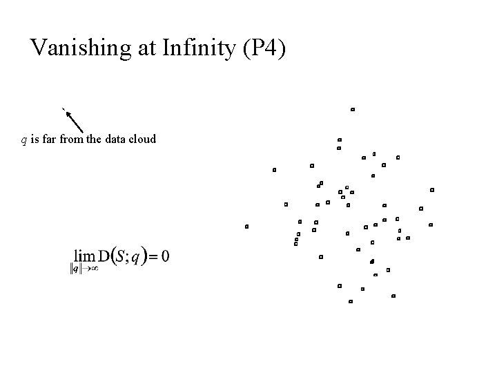 Vanishing at Infinity (P 4) q is far from the data cloud 