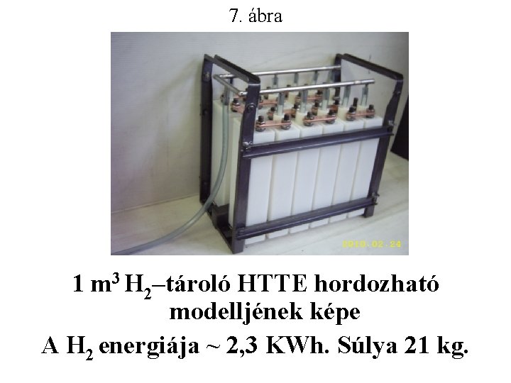 7. ábra 1 m 3 H 2–tároló HTTE hordozható modelljének képe A H 2