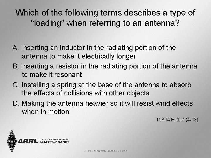 Which of the following terms describes a type of “loading” when referring to an