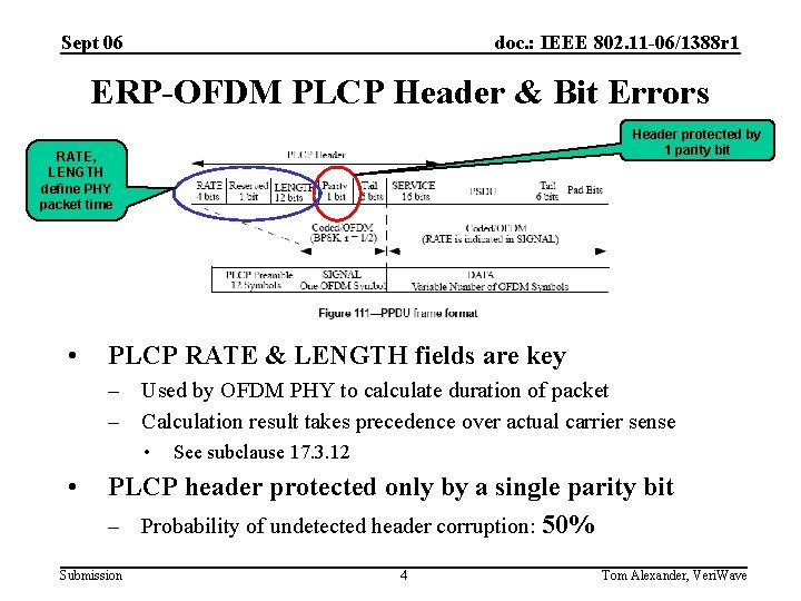 Sept 06 doc. : IEEE 802. 11 -06/1388 r 1 ERP-OFDM PLCP Header &