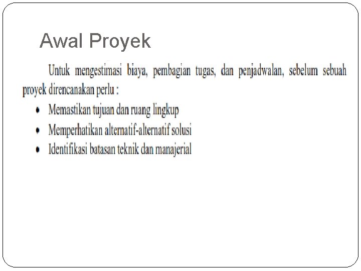 Awal Proyek 