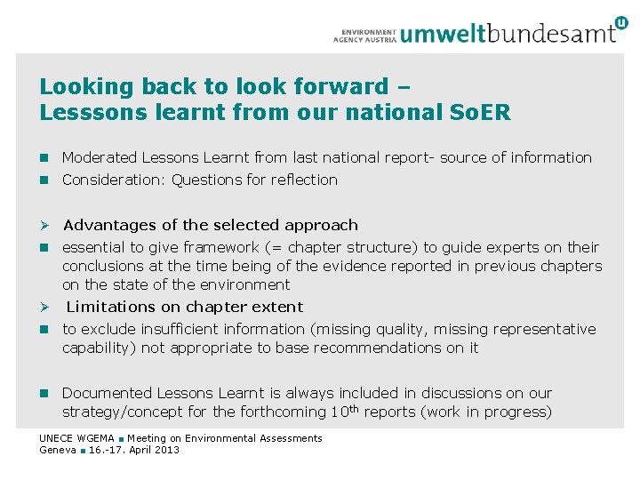 Looking back to look forward – Lesssons learnt from our national So. ER Moderated