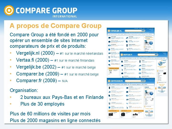 A propos de Compare Group a été fondé en 2000 pour opérer un ensemble