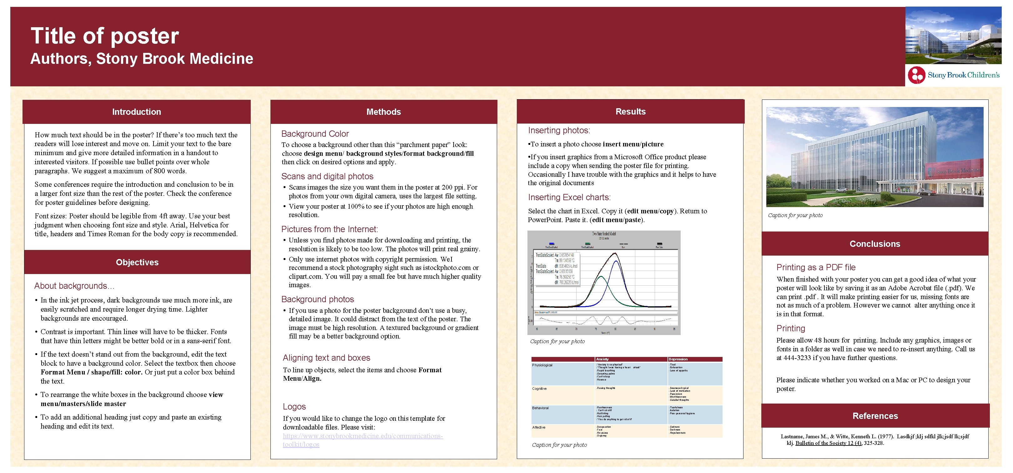 Title of poster Authors, Stony Brook Medicine Introduction Results Methods How much text should