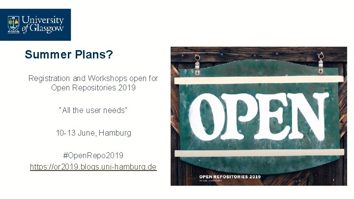 Summer Plans? Registration and Workshops open for Open Repositories 2019 “All the user needs”