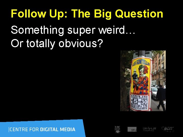 Follow Up: The Big Question Something super weird… Or totally obvious? 