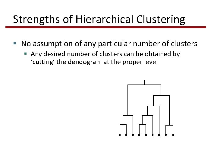 Strengths of Hierarchical Clustering § No assumption of any particular number of clusters §