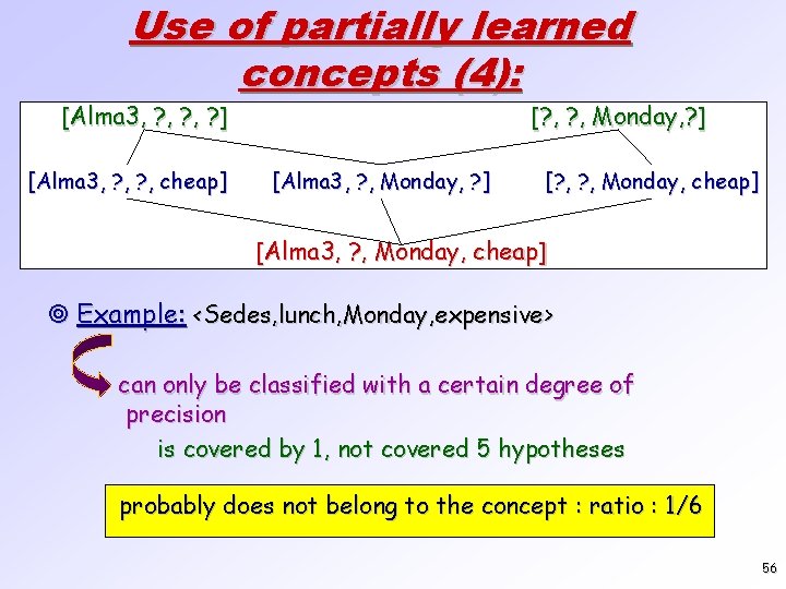 Use of partially learned concepts (4): [Alma 3, ? , ? ] [Alma 3,