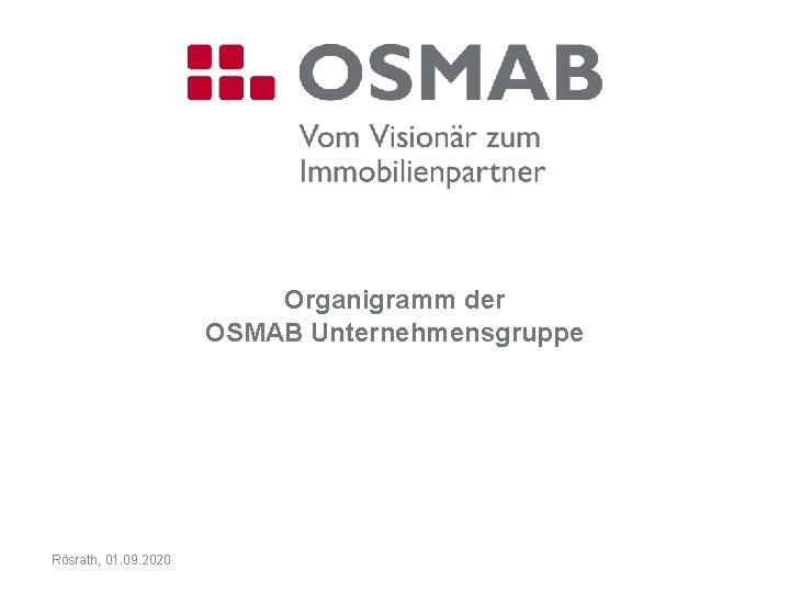 Organigramm der OSMAB Unternehmensgruppe Rösrath, 01. 09. 2020 