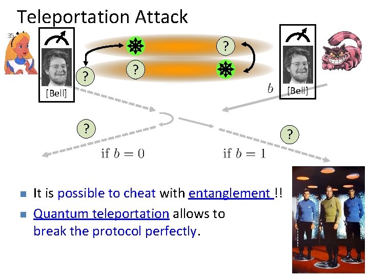 Teleportation Attack 35 ? ? ? [Bell] ? n n It is possible to