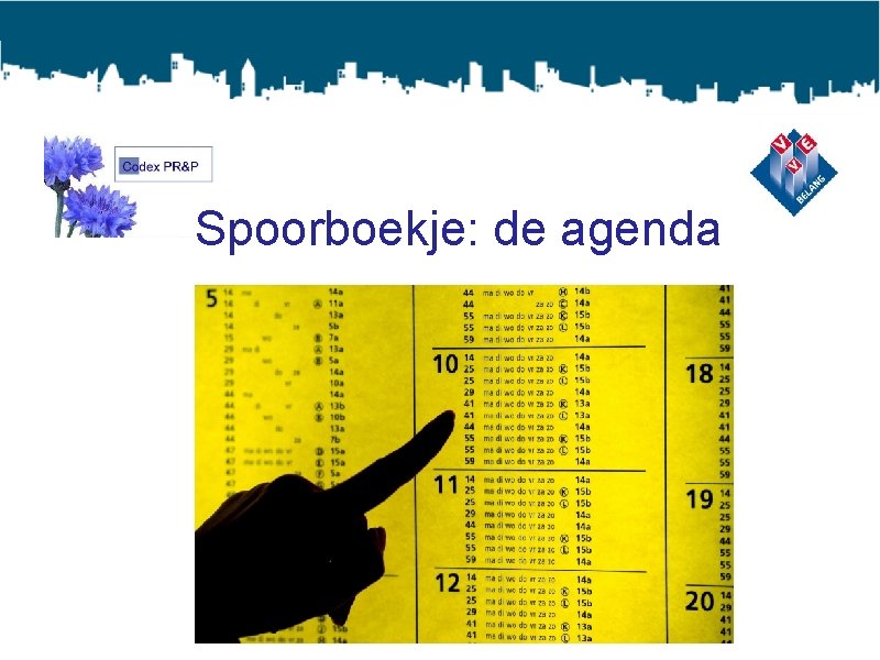 Spoorboekje: de agenda 