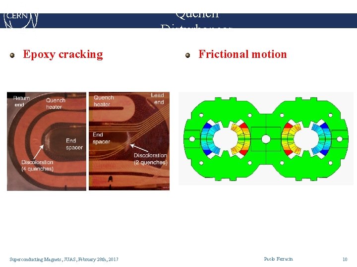 Quench Disturbances Epoxy cracking Superconducting Magnets, JUAS, February 28 th, 2017 Frictional motion Paolo