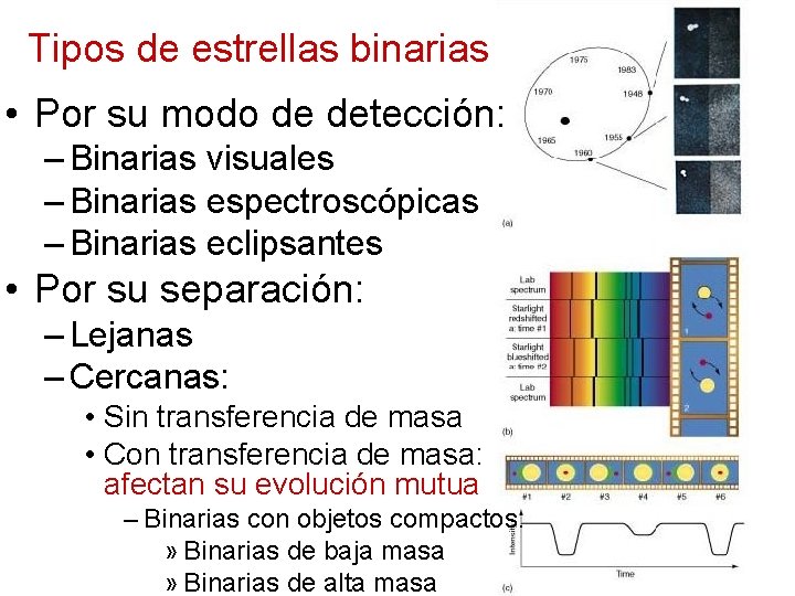 Tipos de estrellas binarias • Por su modo de detección: – Binarias visuales –