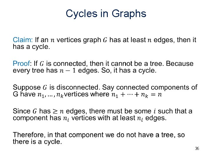 Cycles in Graphs • 36 Cycles in Graphs • 36
