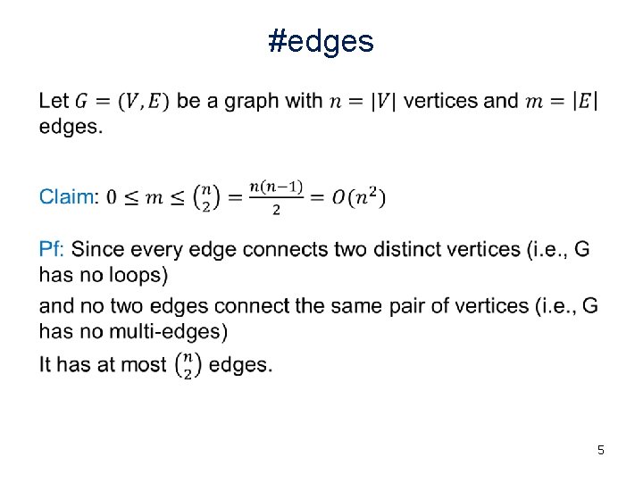 #edges • 5 #edges • 5