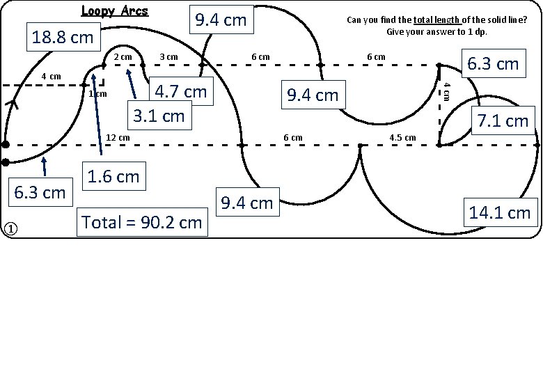 Loopy Arcs 9. 4 cm 18. 8 cm 2 cm 4 cm 6 cm
