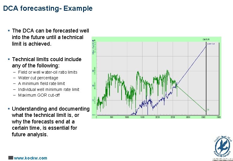 DCA forecasting- Example § The DCA can be forecasted well into the future until