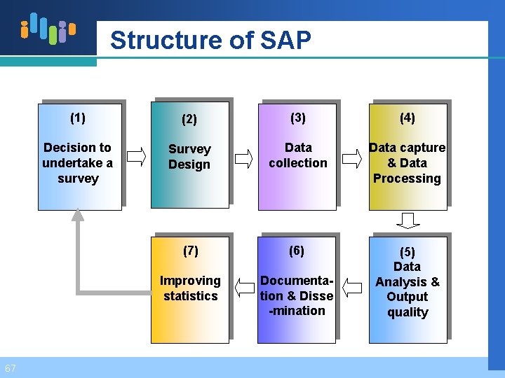 Structure of SAP 67 (1) (2) (3) (4) Decision to undertake a survey Survey