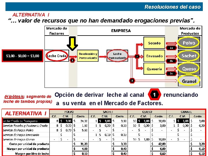 Resoluciones del caso ALTERNATIVA I “… valor de recursos que no han demandado erogaciones