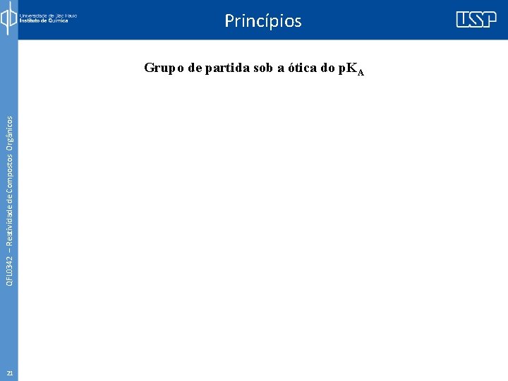 Princípios QFL 0342 – Reatividade de Compostos Orgânicos Grupo de partida sob a ótica