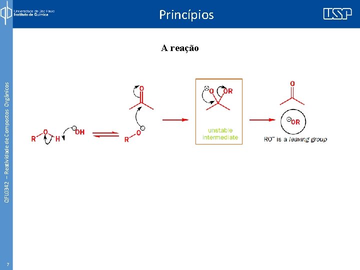 QFL 0342 – Reatividade de Compostos Orgânicos Princípios A reação 7 