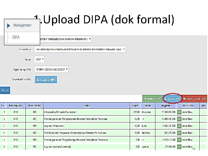 1. Upload DIPA (dok formal) 58 
